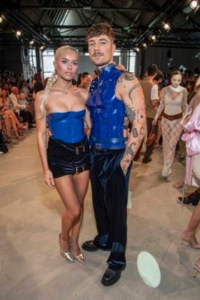 ABB HOERMANSEDER- Kim Schiele mit Willi Banner zu Gast auf der Marina Hoermanseder Runway Show Spring Summer 2027 bei der Fashion Week Berlin im Haus der Visionaere in Berlin am 03.07.2026 Berlin Deutschland *** ABB HOERMANSEDER Kim Schiele and Willi Banner attended the Marina Hoermanseder Spring Summer 2027 Runway Show at Berlin Fashion Week at the Haus der Visionaere in Berlin on July 3, 2026, Berlin, Germany