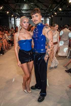 ABB HOERMANSEDER- Kim Schiele mit Willi Banner zu Gast auf der Marina Hoermanseder Runway Show Spring Summer 2027 bei der Fashion Week Berlin im Haus der Visionaere in Berlin am 03.07.2026 Berlin Deutschland *** ABB HOERMANSEDER Kim Schiele and Willi Banner attended the Marina Hoermanseder Spring Summer 2027 Runway Show at Berlin Fashion Week at the Haus der Visionaere in Berlin on July 3, 2026, Berlin, Germany