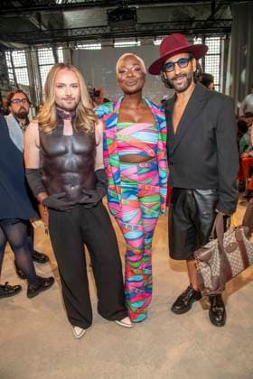 ABB HOERMANSEDER- Jack Strify, Nikeata Thompson und Massimo Sinato zu Gast auf der Marina Hoermanseder Runway Show Spring Summer 2027 bei der Fashion Week Berlin im Haus der Visionaere in Berlin am 03.07.2026 Berlin Deutschland *** ABB HOERMANSEDER: Jack Strify, Nikeata Thompson, and Massimo Sinato were guests at the Marina Hoermanseder Spring Summer 2027 runway show during Berlin Fashion Week at the Haus der Visionaere in Berlin on July 3, 2026, Berlin, Germany