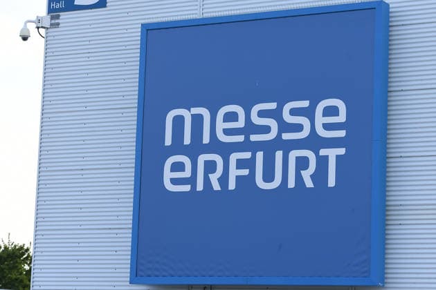17. Bundesparteitag der Alternative für Deutschland am 04.07.2026 in der Messe Erfurt in Erfurt Symbolfoto: Logo Schriftzug: Messe Erfurt *** 17th Federal Party Convention of Alternative for Germany on July 4, 2026, at the Messe Erfurt in Erfurt; stock photo, logo, lettering, Messe Erfurt xRx
