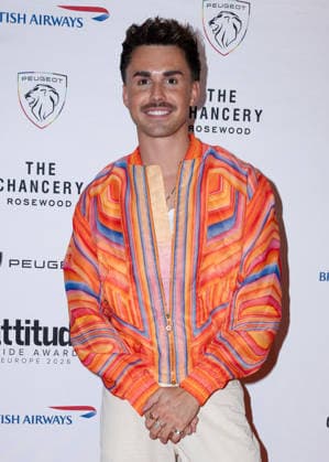 Joe Baggs attends the Peugeot Attitude PRIDE Awards Europe 2026, supported by British Airways, at The Chancery Rosewood in London, England. UK. Friday 3rd July 2026. Copyright: xJamesxWarrenx PRIDE AWARDS EUROPE 202692