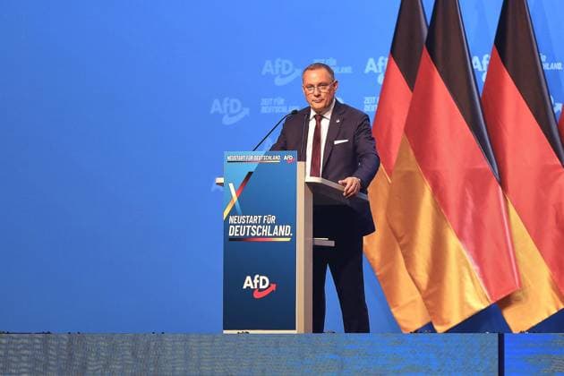 Erfurt, Thüringen, Deutschland, 04.07.2026: Messe: AfD-Bundesparteitag: Tino Chrupalla *** Erfurt, Thuringia, Germany, July 4, 2026: AfD National Party Convention, Tino Chrupalla Copyright: xdtsxNachrichtenagenturx dts_126308