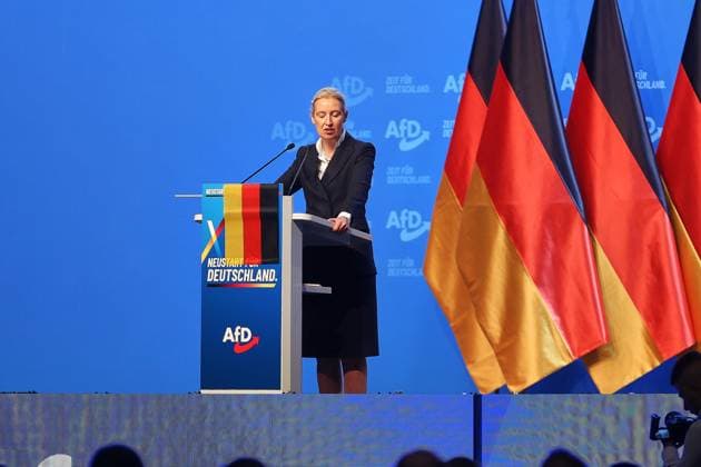 Erfurt, Thüringen, Deutschland, 04.07.2026: Messe: AfD-Bundesparteitag: Alice Weidel *** Erfurt, Thuringia, Germany, July 4, 2026, AfD National Party Convention, Alice Weidel Copyright: xdtsxNachrichtenagenturx dts_126318