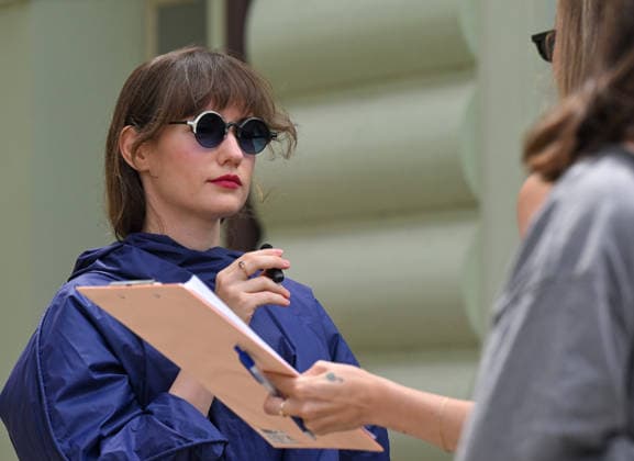 The 60th Karlovy Vary International Film Festival continued on its second day, in Karlovy Vary, Czech Republic, on July 4, 2026. A delegation of filmmakers premiered the film Gregorius, the Chosen One at the Municipal Theatre. On the photo is seen Czech actress Eliska Krenkova. (CTKxPhoto SlavomirxKubes) CTKPhotoP2026070403728  CTKPhotoP2026070403728