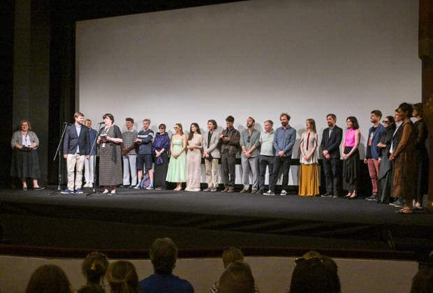 The 60th Karlovy Vary International Film Festival continued on its second day, in Karlovy Vary, Czech Republic, on July 4, 2026. A delegation of filmmakers premiered the film Gregorius, the Chosen One at the Municipal Theatre. (CTKxPhoto SlavomirxKubes) CTKPhotoP2026070403736  CTKPhotoP2026070403736