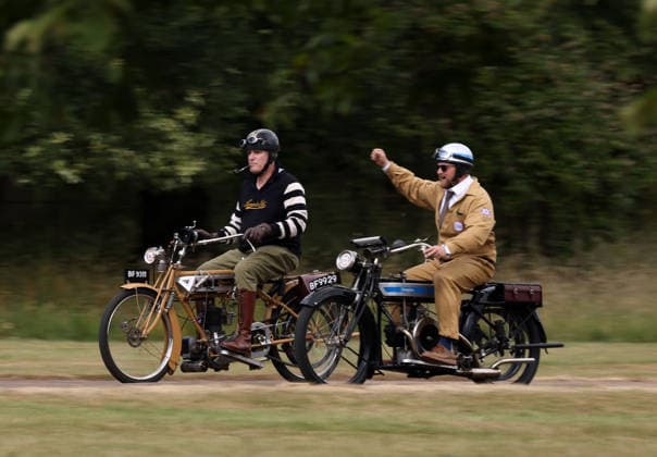The Vintage Speed Trials event is taking place at Grimsthorpe Castle in Lincolnshire. Featuring vintage cars and motorcycles it attracts hundreds of people to show off their vehicles, and many wear attire from the pre-war period. Vintage Speed Trials, Grimsthorpe Castle, Lincolnshire, on 4th July, 2026.  .