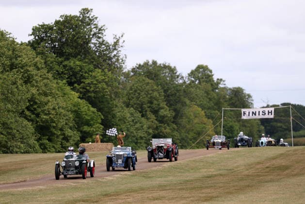 The Vintage Speed Trials event is taking place at Grimsthorpe Castle in Lincolnshire. Featuring vintage cars and motorcycles it attracts hundreds of people to show off their vehicles, and many wear attire from the pre-war period. Vintage Speed Trials, Grimsthorpe Castle, Lincolnshire, on 4th July, 2026.  .