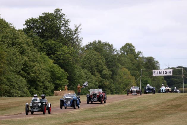 The Vintage Speed Trials event is taking place at Grimsthorpe Castle in Lincolnshire. Featuring vintage cars and motorcycles it attracts hundreds of people to show off their vehicles, and many wear attire from the pre-war period. Vintage Speed Trials, Grimsthorpe Castle, Lincolnshire, on 4th July, 2026.  .