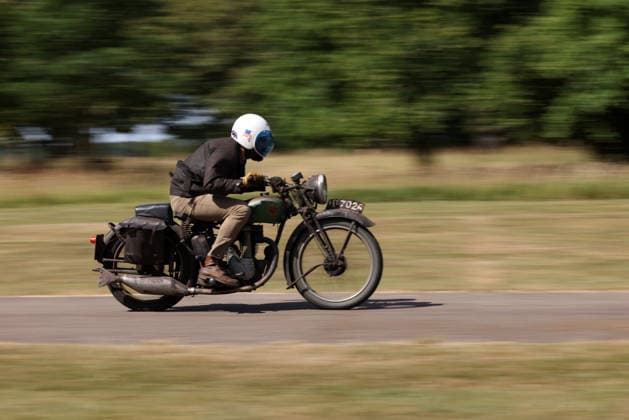 The Vintage Speed Trials event is taking place at Grimsthorpe Castle in Lincolnshire. Featuring vintage cars and motorcycles it attracts hundreds of people to show off their vehicles, and many wear attire from the pre-war period. Vintage Speed Trials, Grimsthorpe Castle, Lincolnshire, on 4th July, 2026.  .
