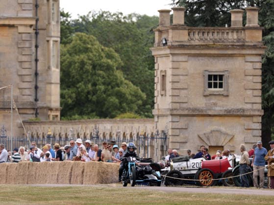 The Vintage Speed Trials event is taking place at Grimsthorpe Castle in Lincolnshire. Featuring vintage cars and motorcycles it attracts hundreds of people to show off their vehicles, and many wear attire from the pre-war period. Vintage Speed Trials, Grimsthorpe Castle, Lincolnshire, on 4th July, 2026.  .
