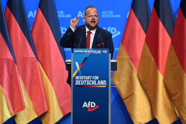 17. Bundesparteitag der Alternative für Deutschland am 04.07.2026 in der Messe Erfurt in Erfurt Sven Werner Tritschler ( 1. Stellv. Bundessprecher AfD ) *** 17th Federal Party Convention of the Alternative for Germany on July 4, 2026, at the Erfurt Exhibition Center in Erfurt; Sven Werner Tritschler, 1st Deputy Federal Spokesperson for the AfD xRx