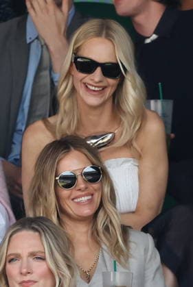 . 04 07 2026. London, United Kingdom. Celebrities including Poppy Delevingne and Sienna Miller in the crowd on Centre Court on day six of the Wimbledon Tennis Championships in London.  xStephenxLockx xi-Imagesx IIM-26882-0049