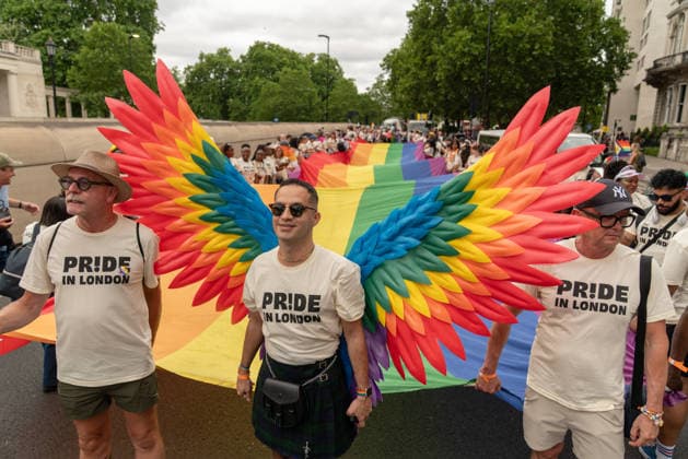 Pride March 2026, London UK 04 July 2026 Participants take part in London Pride 2026 celebrations in central London on 4 July 2026. The annual event brought together members of the LGBTQ+ community, allies, and supporters to celebrate diversity, visibility, and equality., Credit:JAMES LEONARD COOK James Cook Avalon  Copyright: xJAMESxLEONARDxCOOKx xJamesxCookx xAvalonx 1114385962