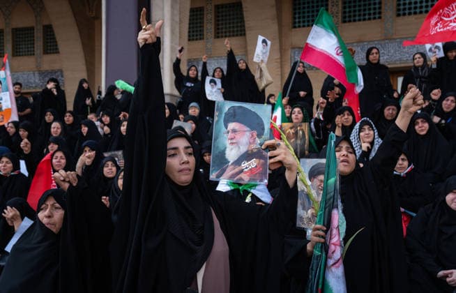 Farewell ceremony for Iran s former leader Khamenei in Tehran TEHRAN, IRAN - JULY 4: ( RESTRICTIONS: NO Access Israel Media Persian Language TV Stations Outside Iran Strictly No Access BBC Persian VOA Persian Manoto TV Iran International TV ) (----EDITORIAL USE ONLY - MANDATORY CREDIT - IRANIAN LEADER PRESS OFFICE HANDOUT - NO MARKETING NO ADVERTISING CAMPAIGNS - DISTRIBUTED AS A SERVICE TO CLIENTS----) Mourners attend a farewell ceremony for former Iranian leader Ali Khamenei, who was killed in the US-Israeli attacks, at Imam Khomeini Musalla Mosque in Tehran, Iran, on July 4, 2026. Iranian Leader Press Office Handout Anadolu Tehran Iran. Editorial use only. Please get in touch for any other usage.  Copyright: x2026xAnadoluxIranianxLeaderxPressxOffice Handoutx