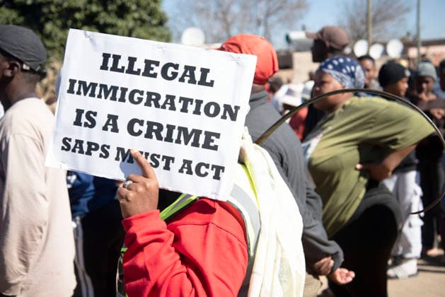 July 4, 2026, Pretoria, Gauteng, South Africa: PRETORIA, SOUTH AFRICA JULY 04: March and March protest during a march against illegal immigrants in Olievenhoutbosch on July 04, 2026 in Pretoria, South Africa. It is reported that the group is calling on the police to intervene on high crimes allegedly caused by illegal immigrants. Pretoria South Africa  - ZUMAd214 20260704_znp_d214_018 Copyright: xManashxDasx