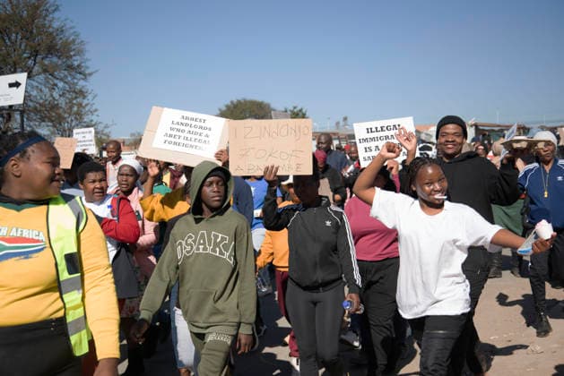 July 4, 2026, Pretoria, Gauteng, South Africa: PRETORIA, SOUTH AFRICA JULY 04: March and March protest during a march against illegal immigrants in Olievenhoutbosch on July 04, 2026 in Pretoria, South Africa. It is reported that the group is calling on the police to intervene on high crimes allegedly caused by illegal immigrants. Pretoria South Africa - ZUMAd214 20260704_znp_d214_012 Copyright: xManashxDasx