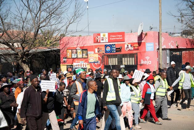 July 4, 2026, Pretoria, Gauteng, South Africa: PRETORIA, SOUTH AFRICA JULY 04: March and March protest during a march against illegal immigrants in Olievenhoutbosch on July 04, 2026 in Pretoria, South Africa. It is reported that the group is calling on the police to intervene on high crimes allegedly caused by illegal immigrants. Pretoria South Africa  - ZUMAd214 20260704_znp_d214_033 Copyright: xManashxDasx
