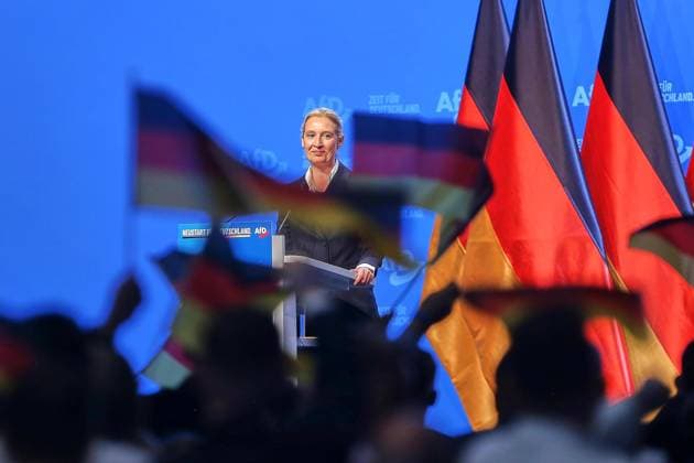 Erfurt, Thüringen, Deutschland, 04.07.2026: Messe: AfD-Bundesparteitag: Alice Weidel *** Erfurt, Thuringia, Germany, July 4, 2026, AfD National Party Convention, Alice Weidel Copyright: xdtsxNachrichtenagenturx dts_126372