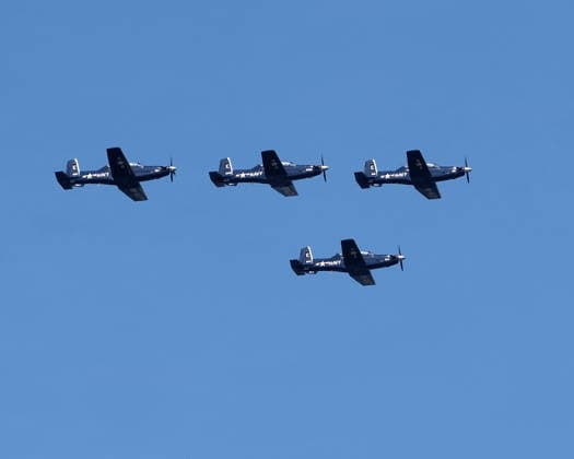 July 4, 2026, New York City, New York, USA: Military planes perform a flyover during the Sail4th 250 Tall Ships Parade along the Hudson River in New York City on 04 July 2026. New York Harbor is welcoming more than 40 tall ships to mark the nation s 250th anniversary New York City USA  - ZUMAr334 20260704_znp_r334_001 Copyright: xDebraxL.xRothenbergx