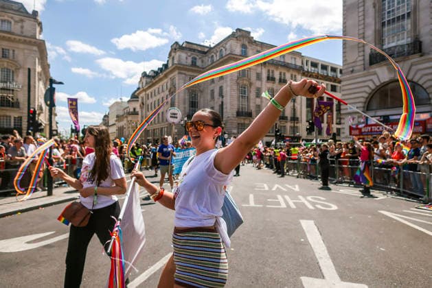 . 04 07 2026. London, United Kingdom. Pride in London Parade 2026. Pride in London 2026 a celebration of LGBTQ+ pride, with a parade through Piccadilly to performances on stage at Trafalgar Square.  xMartynxWheatleyx xi-Imagesx IIM-26883-0002