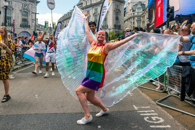. 04 07 2026. London, United Kingdom. Pride in London Parade 2026. Pride in London 2026 a celebration of LGBTQ+ pride, with a parade through Piccadilly to performances on stage at Trafalgar Square.  xMartynxWheatleyx xi-Imagesx IIM-26883-0009
