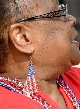 July 4, 2026, Racine, Wisconsin, USA: JOYCE COOK wears flag-themed accents as Racine, Wisconsin hosts its 90th annual 4th of July parade on Main Street July 4, 2026.The theme was Ã¢â‚¬oeHappy 250 America. Racine USA  - ZUMAh154 20260704_znp_h154_002 Copyright: xMarkxHertzbergx