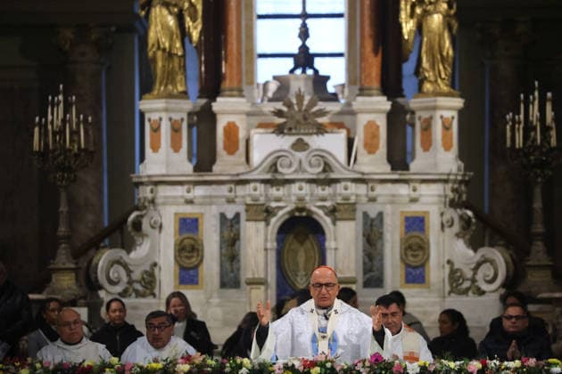 Santiago, July 4, 2026 A Holy Mass is being celebrated at the Metropolitan Cathedral of Santiago for the victims of the earthquake in Venezuela and for the country’s reconstruction. Jonnathan Oyarzun Aton Chile, Santiago, Chile Aton 1169956  Copyright: JONNATHANxOYARZUN ATONxCHILE