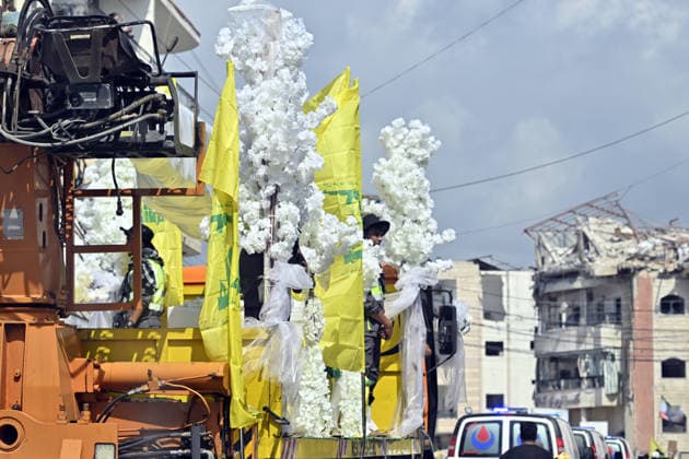 Funeral ceremony for Hezbollah members killed in Israeli attacks TYRE, LEBANON - JULY 4: General view of the funeral ceremony held for Hezbollah members killed during the Israeli attacks in Srifa district of Tyre, in southern Lebanon on July 4, 2026. Hezbollah flags and posters of the deceased were carried at the funeral. Houssam Shbaro Anadolu TYRE Lebanon. Editorial use only. Please get in touch for any other usage.  Copyright: x2026xAnadoluxHoussamxShbarox