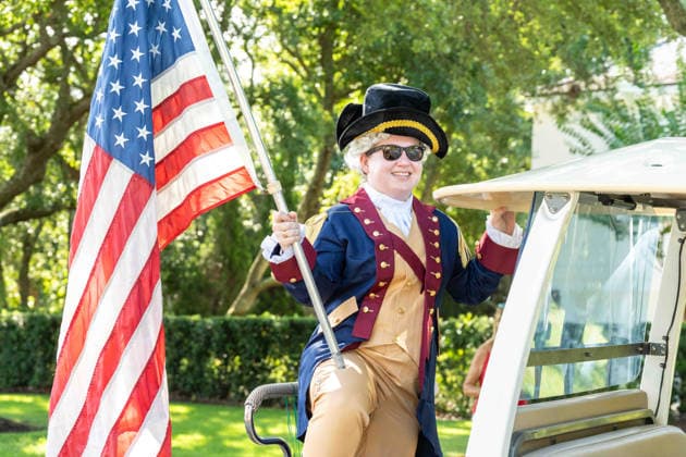 July 4, 2026, Sullivans Island, Sc, United States of America: A young boy dressed as George Washington holds on to the back of a golf cart during the annual Bicycle and Golf cart parade celebrating the 250th Independence Day, July 4, 2026 in Sullivans Island, South Carolina. Like most of the nation, South Carolina is under a heat dome with dangerously hot, humid weather. Sullivans Island United States of America  - ZUMAe02_ 20260704_zaf_e02_041 Copyright: xRichardxEllisx