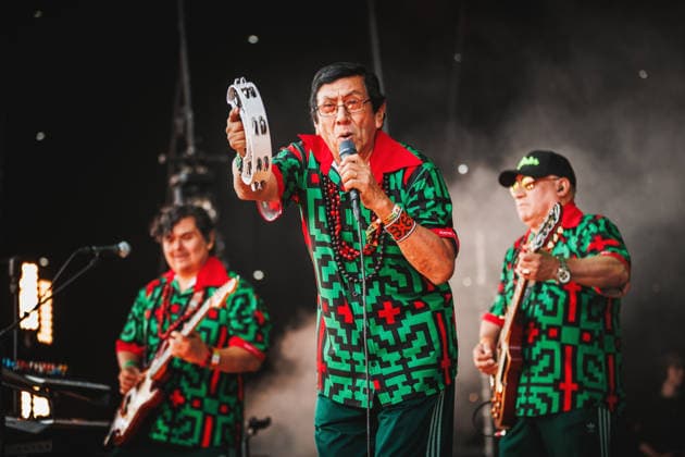 Los Mirlos live at Roskilde Festival 2026 Roskilde, Denmark. 04th, July 2026. The Peruvian cumbia band Los Mirlos performs a live concert during the Danish music festival Roskilde Festival 2026 in Roskilde. Denmark, Roskilde  Copyright: xGonzalesxPhoto ChristianxHjorthx