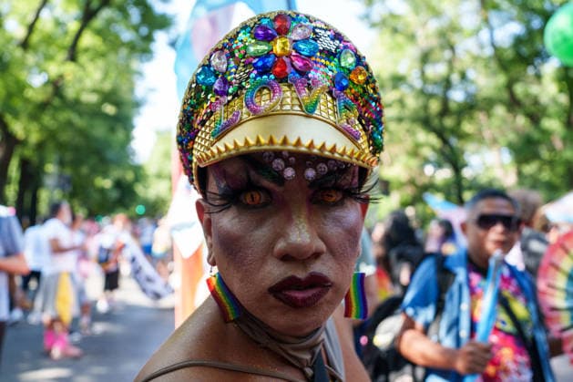 2026 National LGBTI Pride Parade in Madrid A drag queen during the 2026 National LGBTI Pride Parade on July 4, 2026, in Madrid, Spain. The 2026 National Pride Parade, under the slogan Take to the Streets with Pride: Dissent and Resistance, calls for a National Pact against hate speech, the effective implementation of LGBTQ+ and transgender laws, the criminalization of conversion therapies with prison sentences, and the recognition of non-binary and intersex people. JULY 4, 2026 Madrid, Spain  Copyright: xMatiasxChiofalox 7643948