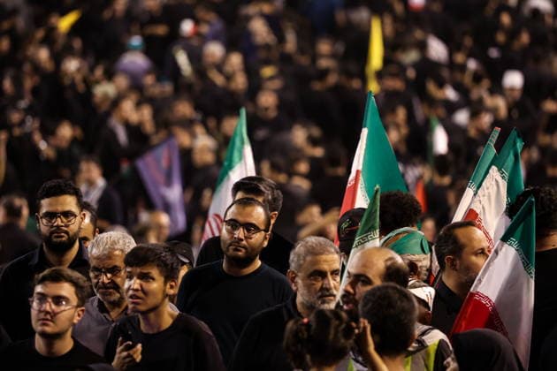 IRAN, TEHRAN - JULY 5, 2026: Mourners crowd outside the Grand Mosalla of Tehran (Imam Khomeini Mosalla of Tehran) during the state funeral of Iranian Supreme Leader Ayatollah Ali Khamenei (1939-2026). Khamenei was killed in a joint US-Israeli airstrike on February 28. Valery Sharifulin TASS  94667681