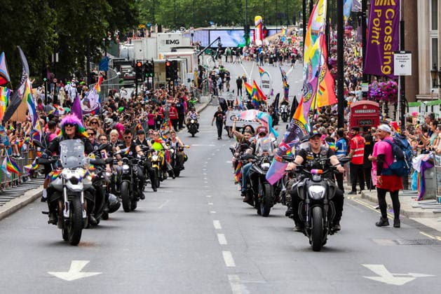 . 04 07 2026. London, United Kingdom. Pride in London Parade 2026. Pride in London 2026 a celebration of LGBTQ+ pride, with a parade through Piccadilly to performances on stage at Trafalgar Square.  xMartynxWheatleyx xi-Imagesx IIM-26883-0097