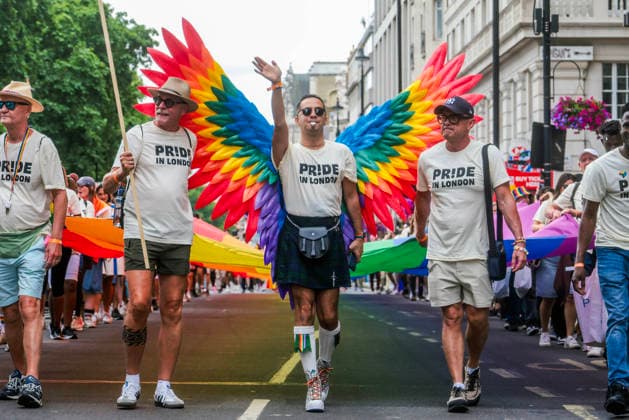 . 04 07 2026. London, United Kingdom. Pride in London Parade 2026. Pride in London 2026 a celebration of LGBTQ+ pride, with a parade through Piccadilly to performances on stage at Trafalgar Square.  xMartynxWheatleyx xi-Imagesx IIM-26883-0110