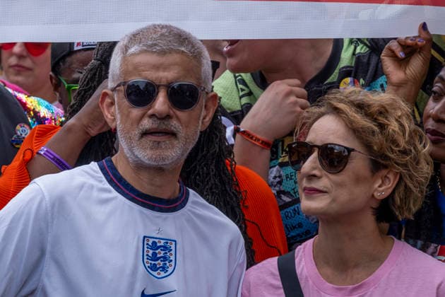 Annual Pride Parade in London, 4 July 2026 Sadiq Khan, Mayor of London, attends the annual pride parade with his wife, Saadiya Khan, from Park Lane to Westminster, London, on 4 July 2026. Tens of thousands gather to celebrate LGBTQIA+ identity. Parade-goers wore rainbow-coloured clothing to celebrate the protest event, which is held yearly in the capital., Credit:Seiya Tanase Avalon  Copyright: xSeiyaxTanasex xAvalonx 1114456438