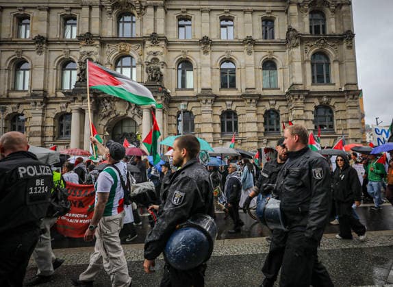 July 4, 2026, Berlin, Berlin, Germany: Berlin, Germany, July 4, 2026: Demonstrators take part in a pro-Palestinian march through central Berlin calling for an end to the war in Gaza, protection of medical workers, and the release of detained Palestinian doctor Hussam Abu Safiya. Participants carried Palestinian flags, banners and photographs during the demonstration. ZUMA Press Wire. Berlin Germany - ZUMAa268 20260704_zip_a268_024 Copyright: xAbdelrahmanxAlkahloutx