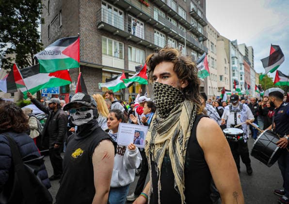July 4, 2026, Berlin, Berlin, Germany: Berlin, Germany, July 4, 2026: Demonstrators take part in a pro-Palestinian march through central Berlin calling for an end to the war in Gaza, protection of medical workers, and the release of detained Palestinian doctor Hussam Abu Safiya. Participants carried Palestinian flags, banners and photographs during the demonstration. ZUMA Press Wire. Berlin Germany - ZUMAa268 20260704_zip_a268_026 Copyright: xAbdelrahmanxAlkahloutx