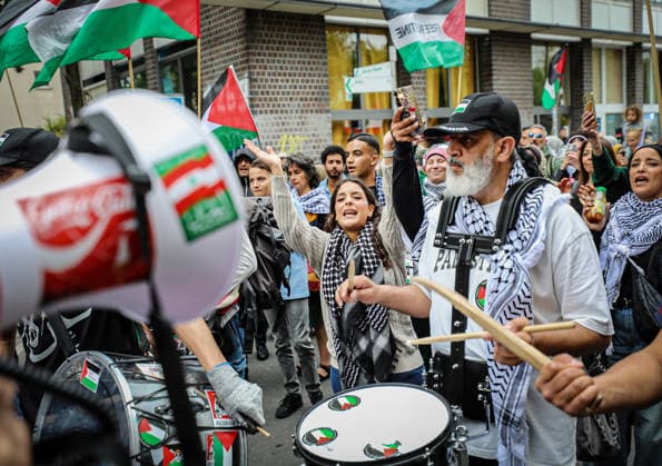 July 4, 2026, Berlin, Berlin, Germany: Berlin, Germany, July 4, 2026: Demonstrators take part in a pro-Palestinian march through central Berlin calling for an end to the war in Gaza, protection of medical workers, and the release of detained Palestinian doctor Hussam Abu Safiya. Participants carried Palestinian flags, banners and photographs during the demonstration. ZUMA Press Wire. Berlin Germany - ZUMAa268 20260704_zip_a268_027 Copyright: xAbdelrahmanxAlkahloutx