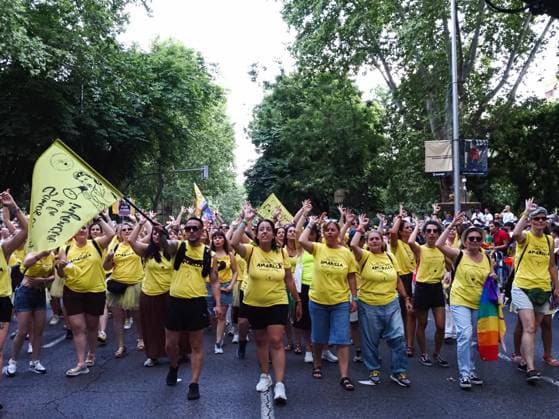 July 4, 2026, Madrid, Madrid, Spain: MADRID, SPAIN - JULY 04: Madrid celebrated the traditional pride parade in the center of the Spanish capital, marching from Atocha, through Paseo del Prado, and passing by City Hall. Madrid Spain  - ZUMAh199 20260704_zip_h199_014 Copyright: xAaronxHerediax