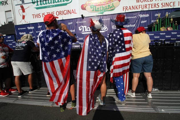 July 4, 2026, Brooklyn, New York, USA: Coney Island, New York July 4, 2026..Nathan s Hot Dog eating contest..The Nathan s Famous International Hot Dog Eating Contest is an annual American hot dog competitive eating competition held on July 4th... Miki Sudo ,& Joey Chestnut defended their tittles at the 2026 competition. Joey Chestnut ate 66 Hot Dogs and Miki Sudo ate 38.75 Hot Dogs. Brooklyn USA  - ZUMAct2_ 20260704_faf_ct2_056 Copyright: xBrucexCotlerx