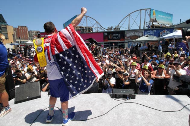 July 4, 2026, Brooklyn, New York, USA: Coney Island, New York July 4, 2026..Nathan s Hot Dog eating contest..The Nathan s Famous International Hot Dog Eating Contest is an annual American hot dog competitive eating competition held on July 4th... Miki Sudo ,& Joey Chestnut defended their tittles at the 2026 competition. Joey Chestnut ate 66 Hot Dogs and Miki Sudo ate 38.75 Hot Dogs. Brooklyn USA  - ZUMAct2_ 20260704_faf_ct2_071 Copyright: xBrucexCotlerx