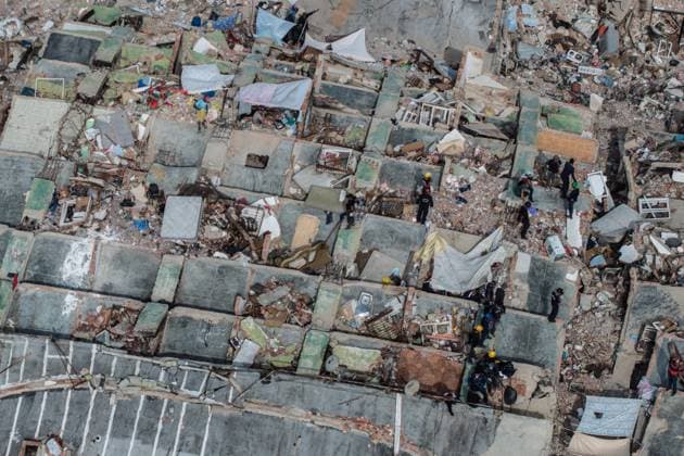 Aerial views reveal scale of devastation in Venezuela after twin earthquakes LA GUAIRA, VENEZUELA - JULY 4: An aerial view captures the catastrophic destruction across the Caraballeda and Caribe neighborhoods in the coastal city of La Guaira, Venezuela, on July 4, 2026, the area hardest hit by the recent 7.2 and 7.5 magnitude twin earthquakes. As emergency response teams continue searching the debris for survivors, the aerial footage underscores the severe impact of the disaster. Cem Tekkesinoglu Anadolu La Guaira Venezuela. Editorial use only. Please get in touch for any other usage.  Copyright: x2026xAnadoluxCemxTekkesinoglux