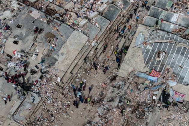 Aerial views reveal scale of devastation in Venezuela after twin earthquakes LA GUAIRA, VENEZUELA - JULY 4: An aerial view captures the catastrophic destruction across the Caraballeda and Caribe neighborhoods in the coastal city of La Guaira, Venezuela, on July 4, 2026, the area hardest hit by the recent 7.2 and 7.5 magnitude twin earthquakes. As emergency response teams continue searching the debris for survivors, the aerial footage underscores the severe impact of the disaster. Cem Tekkesinoglu Anadolu La Guaira Venezuela. Editorial use only. Please get in touch for any other usage.  Copyright: x2026xAnadoluxCemxTekkesinoglux
