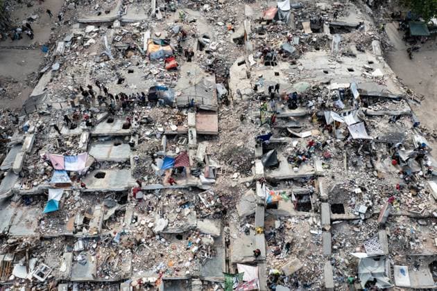 Aerial views reveal scale of devastation in Venezuela after twin earthquakes LA GUAIRA, VENEZUELA - JULY 4: An aerial view captures the catastrophic destruction across the Caraballeda and Caribe neighborhoods in the coastal city of La Guaira, Venezuela, on July 4, 2026, the area hardest hit by the recent 7.2 and 7.5 magnitude twin earthquakes. As emergency response teams continue searching the debris for survivors, the aerial footage underscores the severe impact of the disaster. Cem Tekkesinoglu Anadolu La Guaira Venezuela. Editorial use only. Please get in touch for any other usage.  Copyright: x2026xAnadoluxCemxTekkesinoglux
