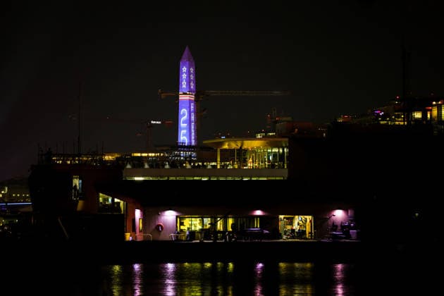 July 5, 2026, Washington, District Of Columbia, USA: The projection-illuminated Washington Monument is seen beyond a boat at the Southwest Waterfront in Washington, D.C. on July 5, 2026 during the Freedom 250 fireworks display celebrating the 250th anniversary of the United States of America. Washington USA - ZUMAd227 20260705_znp_d227_006 Copyright: xBryanxDozierx