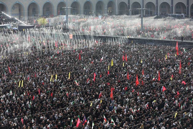 Funeral ceremony held for former Iranian Supreme Leader Ali Khamenei in Tehran TEHRAN, IRAN - JULY 5: Hundreds of thousands of Iranians gather at the Imam Khomeini Mosalla to attend the funeral prayer led by Grand Ayatollah Ja far Sobhani at a designated area inside the mosque complex during the funeral ceremony for former Iranian Supreme Leader Ali Khamenei and his family members, who were killed in U.S.-Israeli attacks, in Tehran, Iran, on July 5, 2026. Fatemeh Bahrami Anadolu Tehran Iran. Editorial use only. Please get in touch for any other usage.  Copyright: x2026xAnadoluxFatemehxBahramix