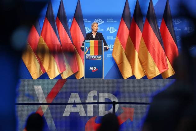 Erfurt, Thüringen, Deutschland, 04.07.2026: Messe: AfD-Bundesparteitag: Alice Weidel *** Erfurt, Thuringia, Germany, July 4, 2026, AfD National Party Convention, Alice Weidel Copyright: xdtsxNachrichtenagenturx dts_126365