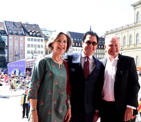 Christina Kalb Serge Dorny Staatsintendant Dr Georg Heubisch MdL a.D. Muenchen 04.07.2026 Max Joseph Platz Bayerische Staatsoper OPER FUER ALLE Die Wallkuere -Richard Wagner Foto Muenchen *** Christina Kalb, Serge Dorny, State Director Dr. Georg Heubisch, Member of the State Parliament, Munich, July 4, 2026, Max Joseph Square, Bavarian State Opera, OPERA FOR ALL, *Die Walküre* by Richard Wagner, Photo: Munich