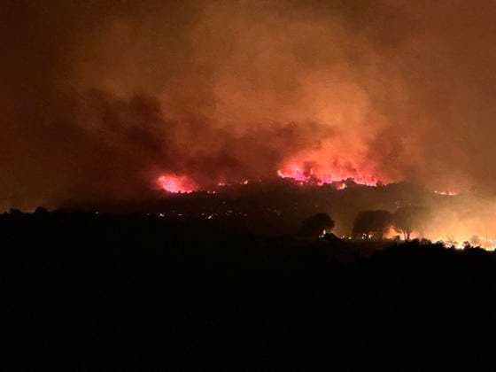 Huge fire broke out on Trevillach - Pyrenees-Orientales Huge fire broke out on the territory of the commune of Trévillach, on the outskirts of Montalba-le-Château, (Pyrénées-Orientales) about 35 kilometres from Perpignan on July 4, 2026. Photo by Geyres-Castoldi ABACAPRESS.COM Montalba-le-Château France  Copyright: xCastoldixIsabelle ABACAx