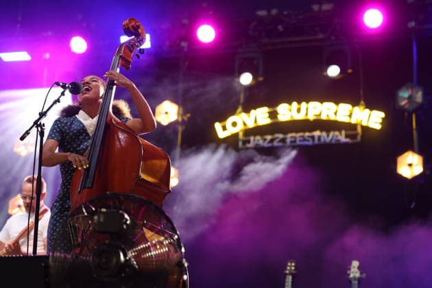 Esperanza Spalding performs at Love Supreme Jazz Festival, UK Glynde Place nr Lewes, East Sussex, UK, Love Supreme Jazz Festival 2026 on 4 July 2026. Esperanza Spalding at day 2 of the festival, Credit:Andy Sturmey Andrew Sturmey - B1114 Avalon United Kingdom, East Sussex, Glynde Place, Lewes  Copyright: xAndyxSturmeyx xAndrewxSturmeyx-xB1114x xAvalonx 1114495297